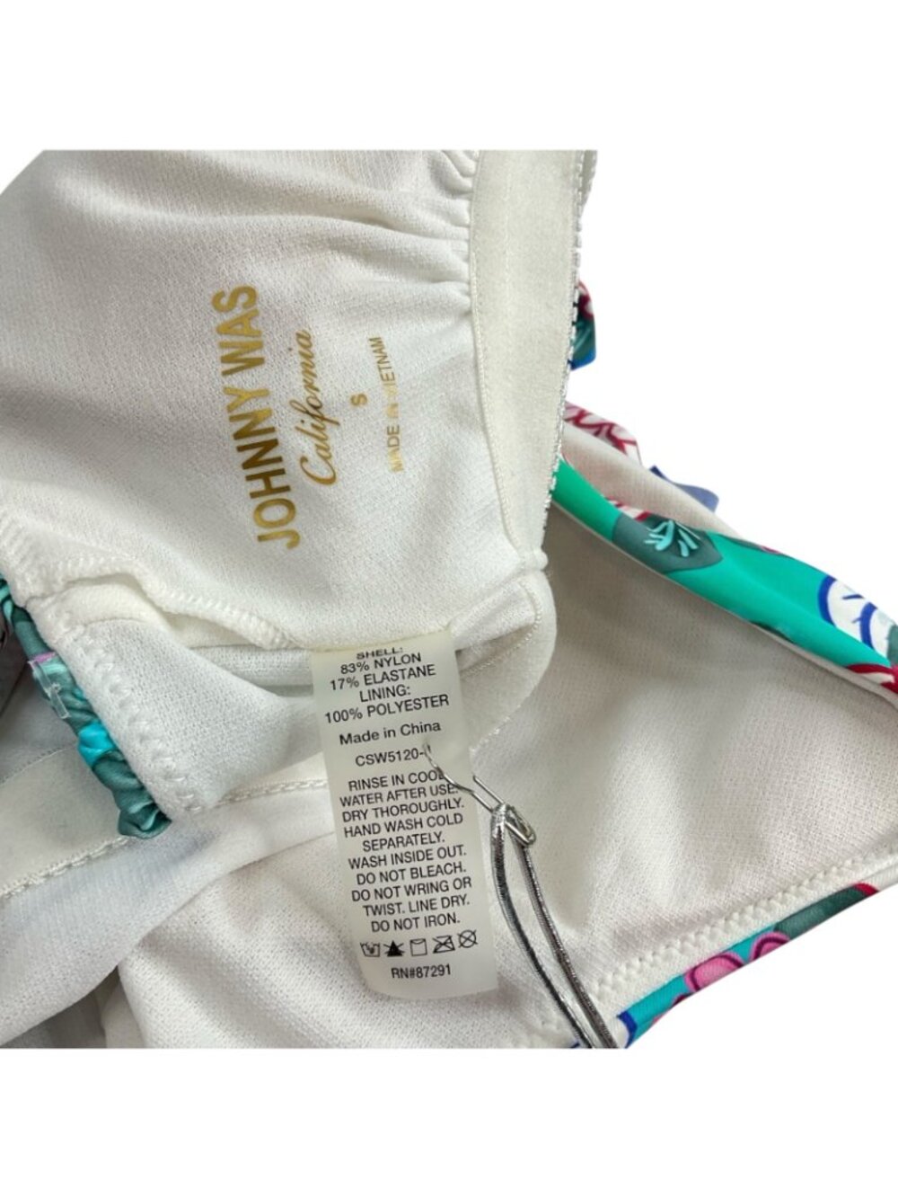 Johnny Was Swimsuit Womens Sz S Color Blast Tankini Top CSW8223-J Nwt $298 - Picture 5 of 11